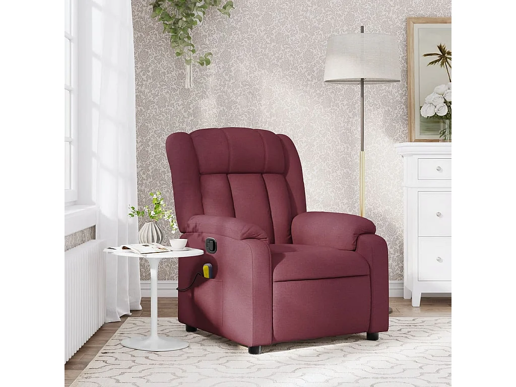 Fauteuil inclinable-Chaise de relax-Fauteuil de Massage Rouge bordeaux Tissu SHL2205