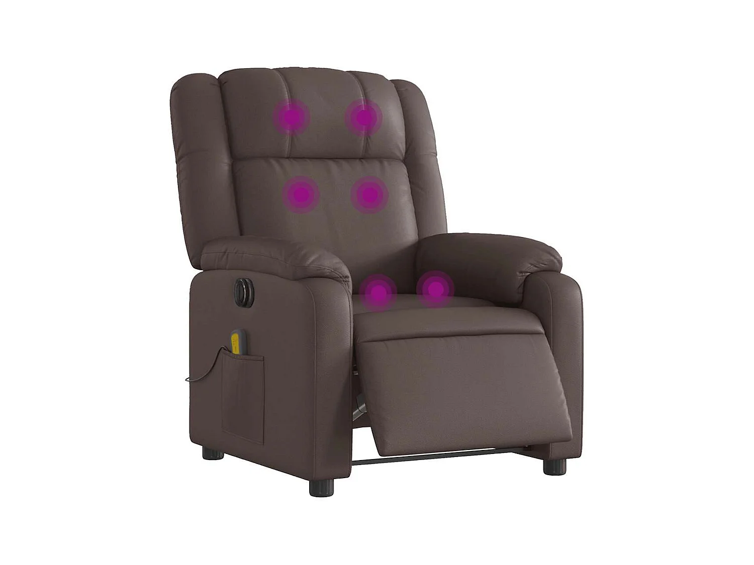 Fauteuil inclinable électrique-Fauteuil de massage pour Salon marron similicuir SHL3606
