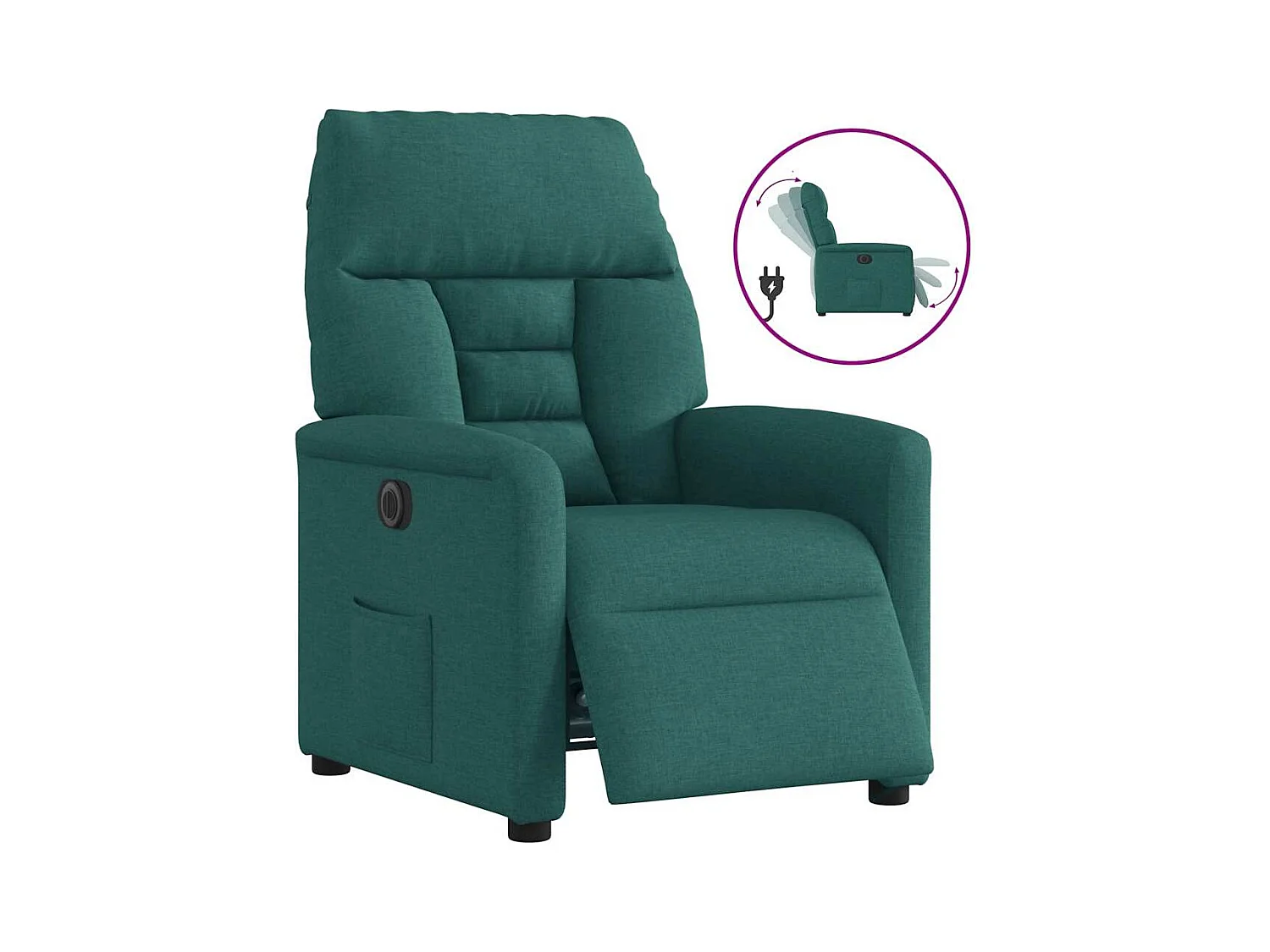 Sillón de relax | Silla | Sillón reclinable eléctrico tela verde oscuro SHL6999