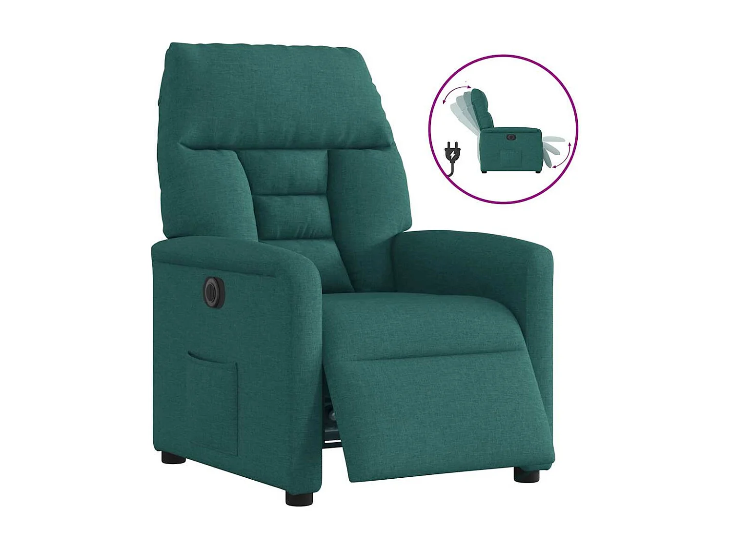 Fauteuil inclinable électrique-Chaise de relax-Fauteuil TV Vert foncé Tissu SHL4069