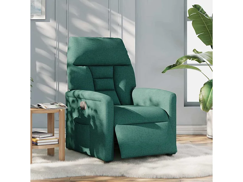 Fauteuil inclinable électrique-Chaise de relax-Fauteuil TV Vert foncé Tissu SHL4069