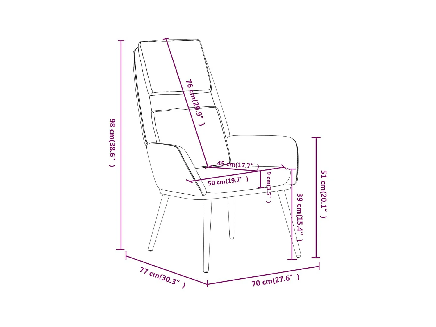 Poltrona | Cadeira Relax tecido preto SHL313974