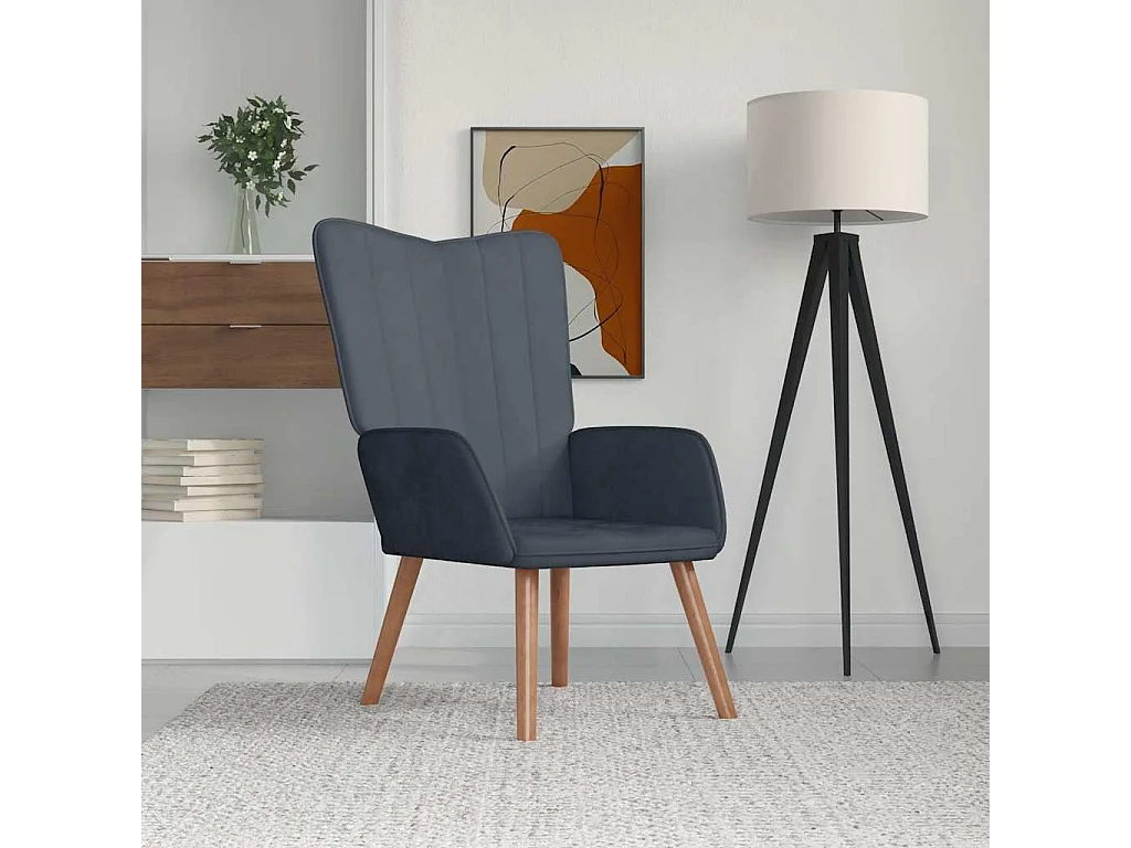 Fauteuil de relaxation-Chaise de bureau Gris foncé Velours SHL3384