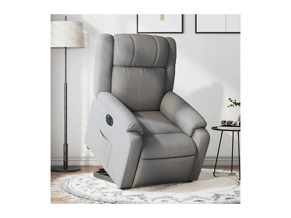 Silla de relax | Sillón eléctrico reclinable elevable de tela gris claro SHL5452