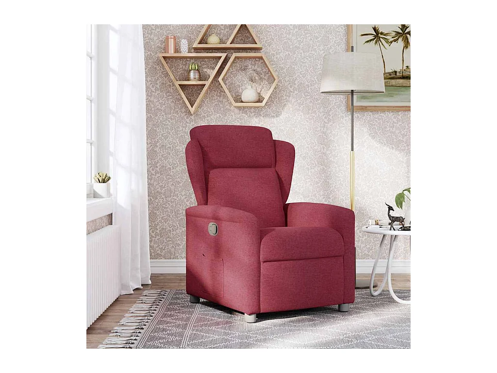 Fauteuil inclinable-Chaise de relax-Fauteuil TV Rouge bordeaux Tissu SHL3211