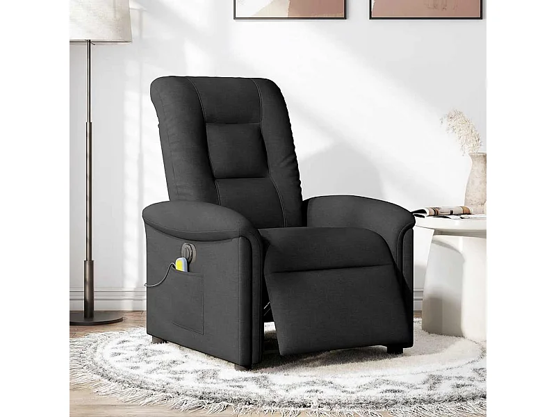 Sillón de relax | Sillón reclinable de masaje eléctrico tela negro SHL4510