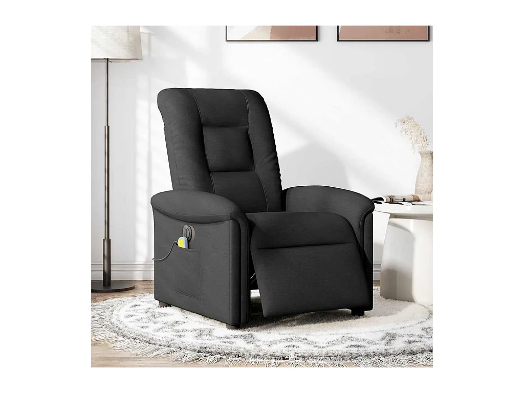 Fauteuil inclinable électrique-Fauteuil de massage de Salon Noir Tissu SHL2520