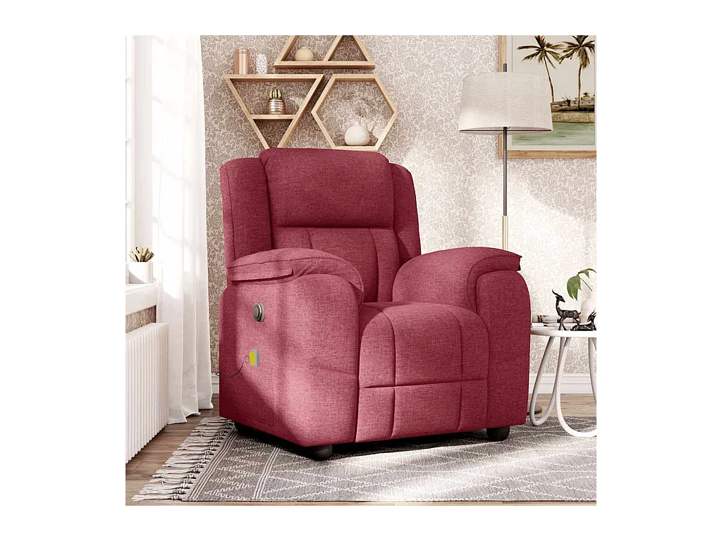 Sillón de salón | Silla | Sillón de masaje reclinable de tela color vino tinto SHL9503