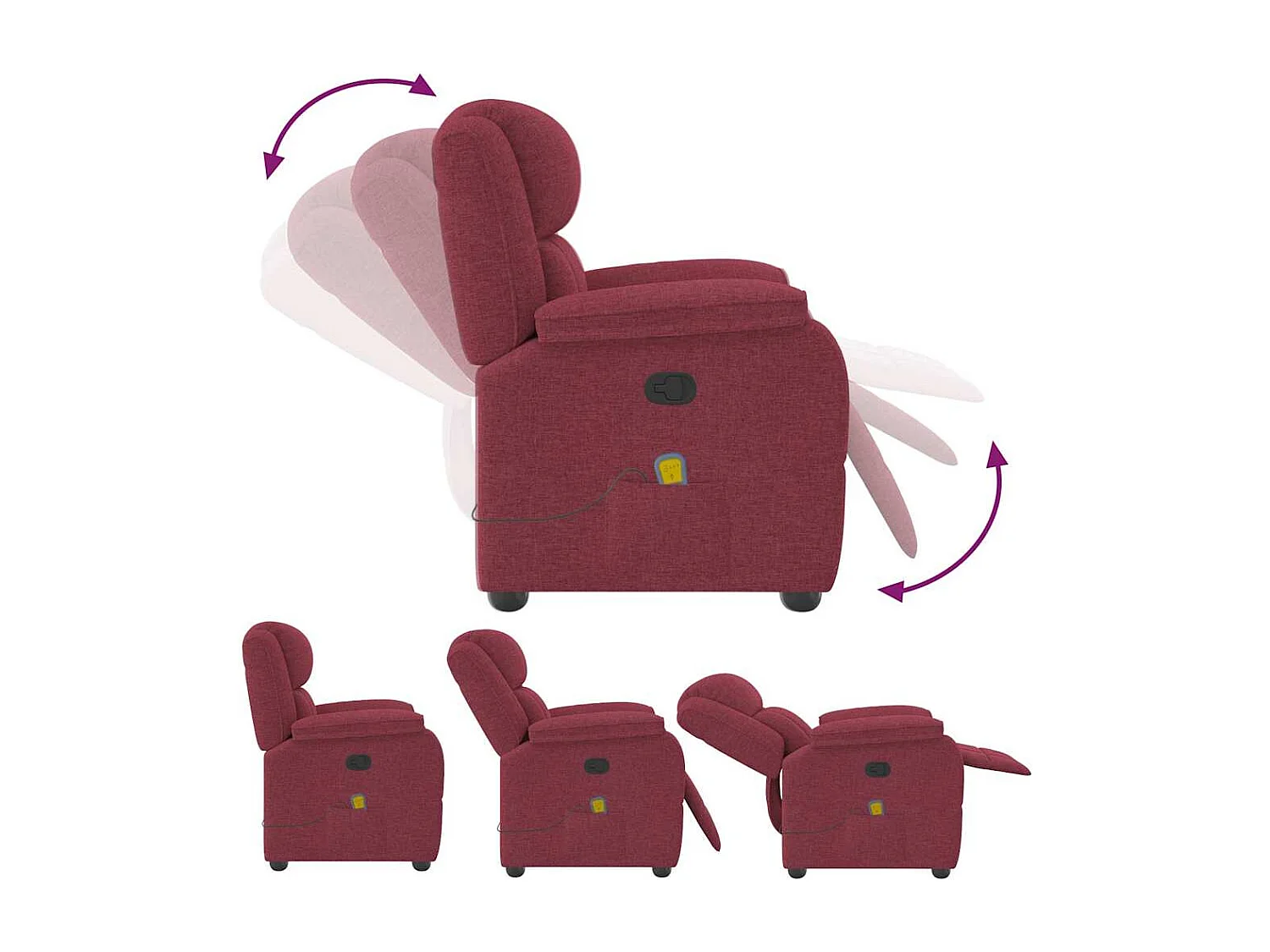 Relaxsessel | Massagesessel Weinrot Stoff SHL79638