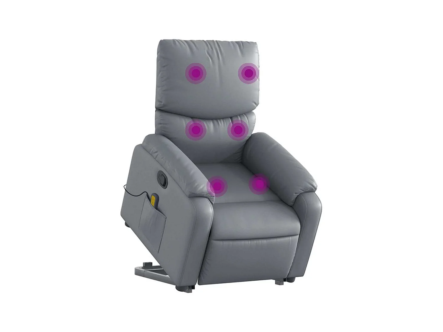 Sillón de relax | Sillón reclinable de masaje de pie cuero artificial gris SHL6681