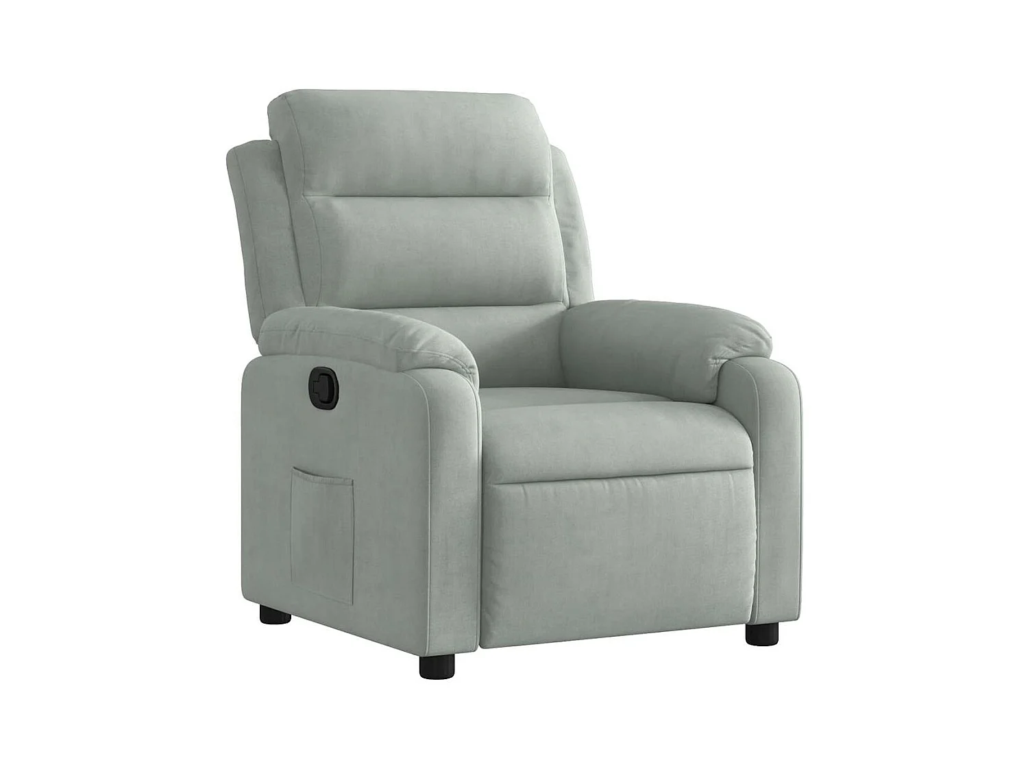Fauteuil inclinable-Fauteuil salon gris clair velours SHL5041