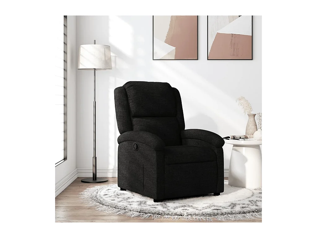 Fauteuil inclinable-Fauteuil salon Noir Tissu SHL1756