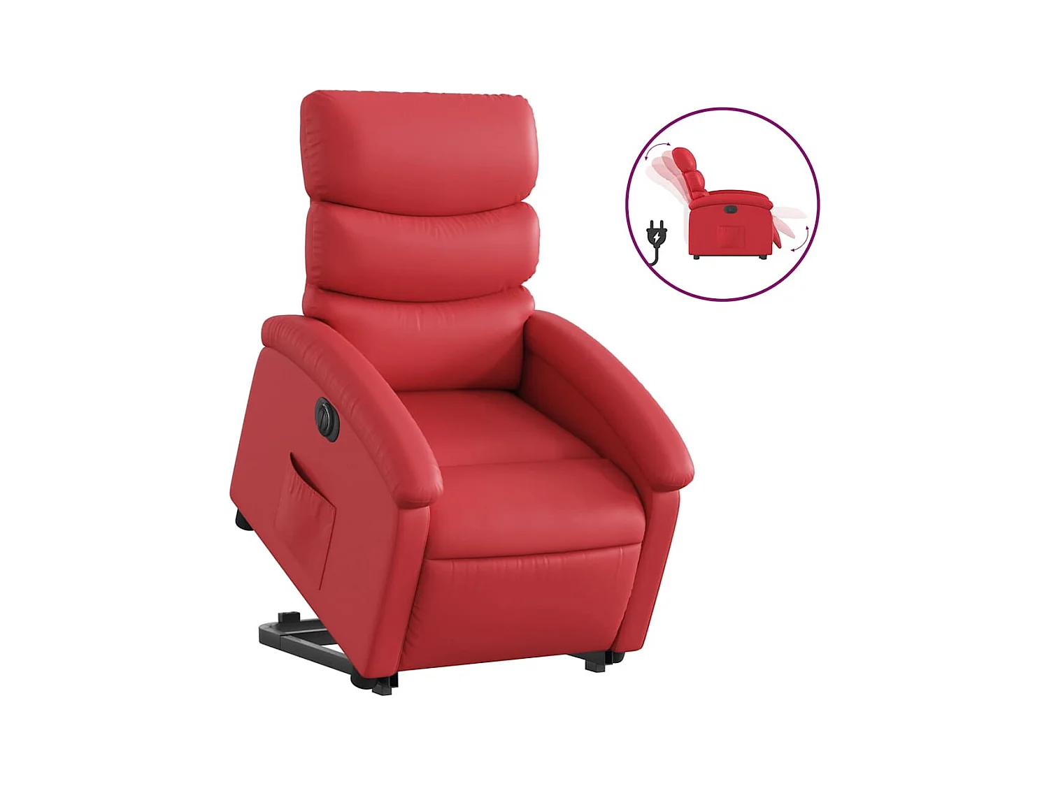 Silla de relax | Sillón elevable eléctrico cuero artificial rojo SHL2041