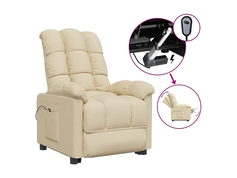 Sillón de relax | Silla | Sillón reclinable eléctrico de tela crema SHL6638