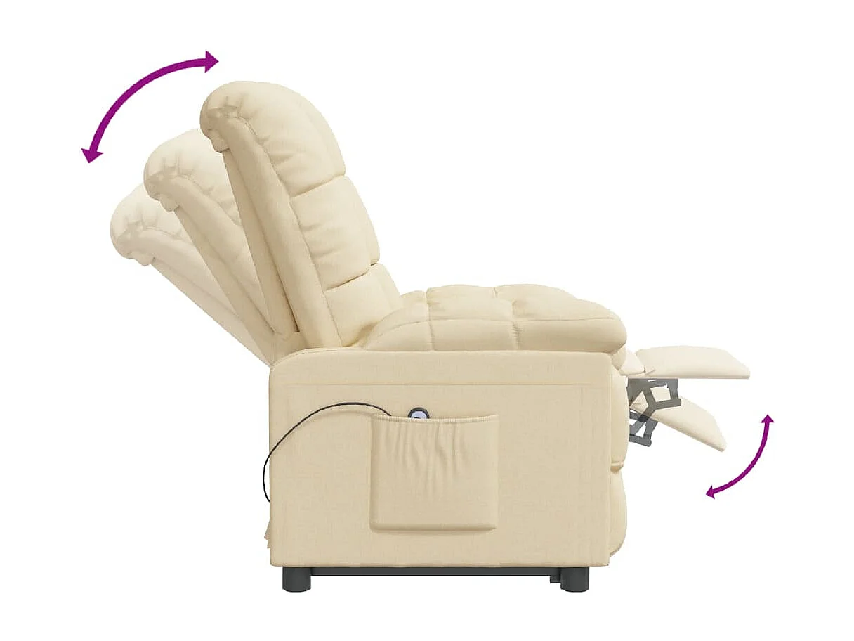 Poltrona da salotto | Sedia Rilassante | Poltrona Elettrica Reclinabile Crema in Tessuto SHL5979