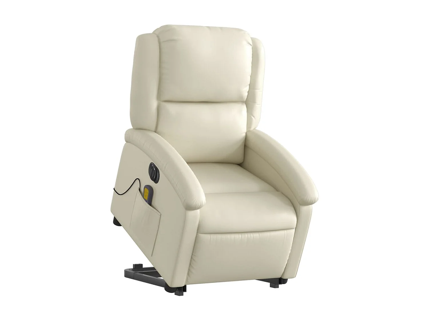 Fauteuil inclinable électrique-Chaise-Fauteuil de Massage crème similicuir SHL4191