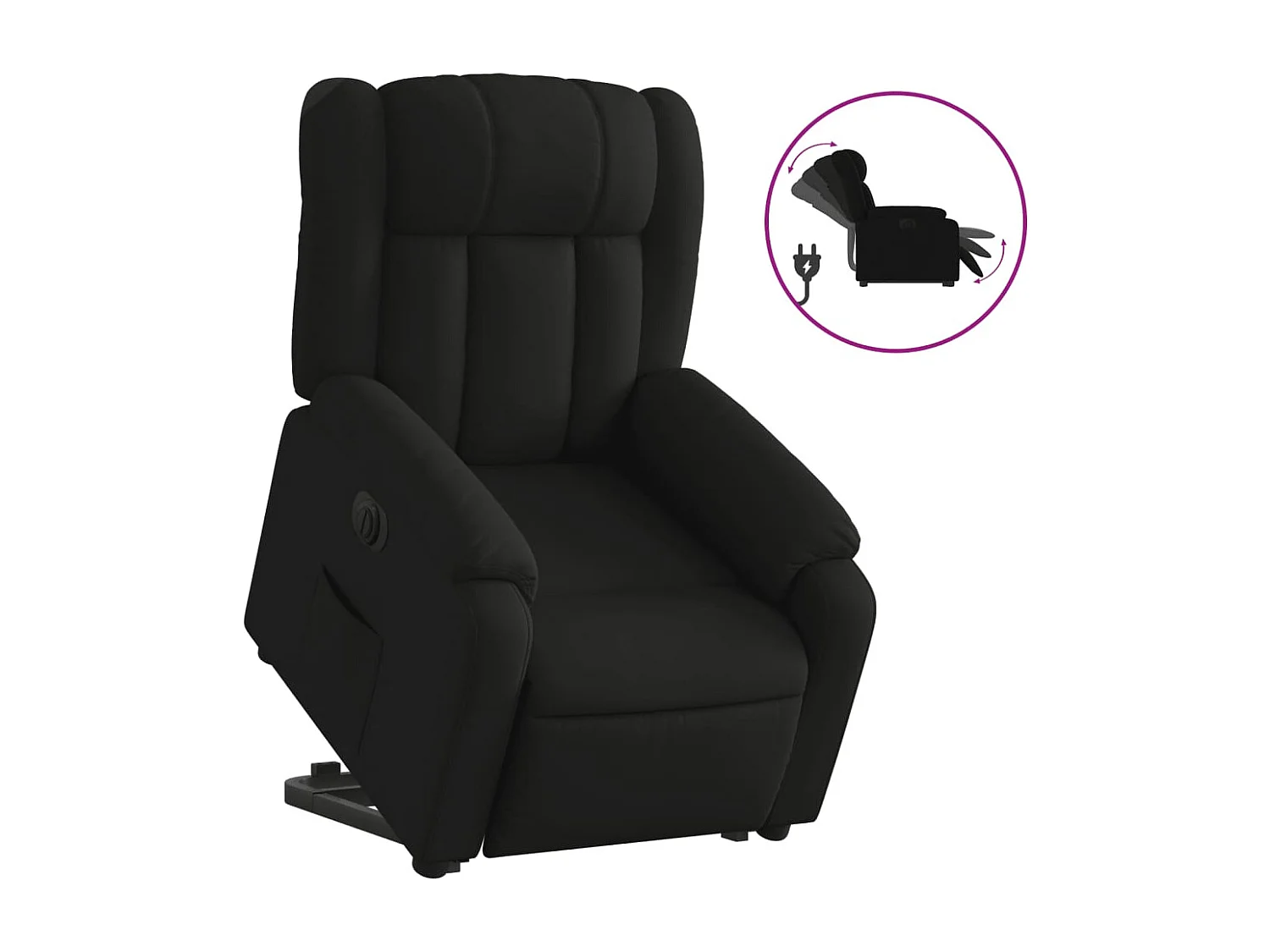 Silla de relax | Sillón eléctrico reclinable elevable de tela negro SHL4882
