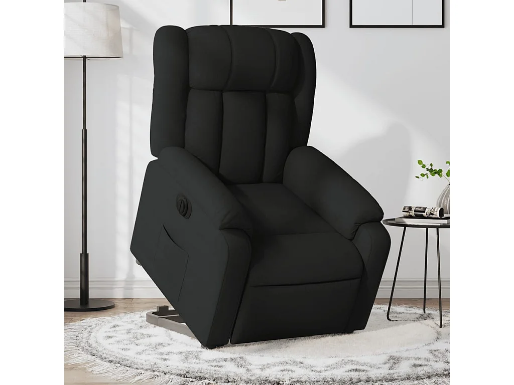 Silla de relax | Sillón eléctrico reclinable elevable de tela negro SHL4882