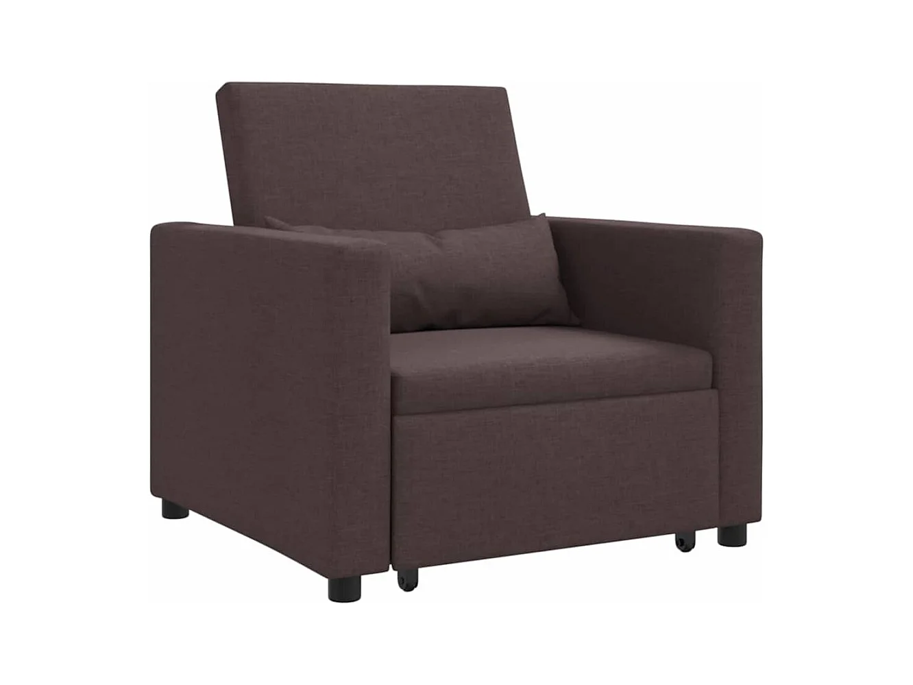 Sofá cama single Castanho escuro 90x165x87 cm tecido SHL302931