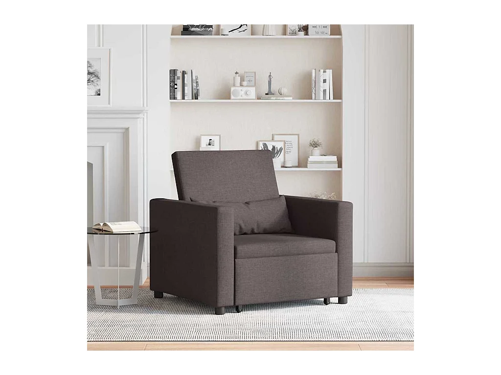 Sofá cama single Castanho escuro 90x165x87 cm tecido SHL302931