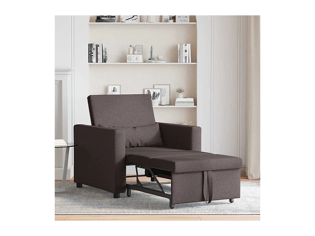 Sofá cama single Castanho escuro 90x165x87 cm tecido SHL302931