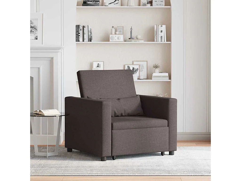 Sofá cama single Castanho escuro 90x165x87 cm tecido SHL302931