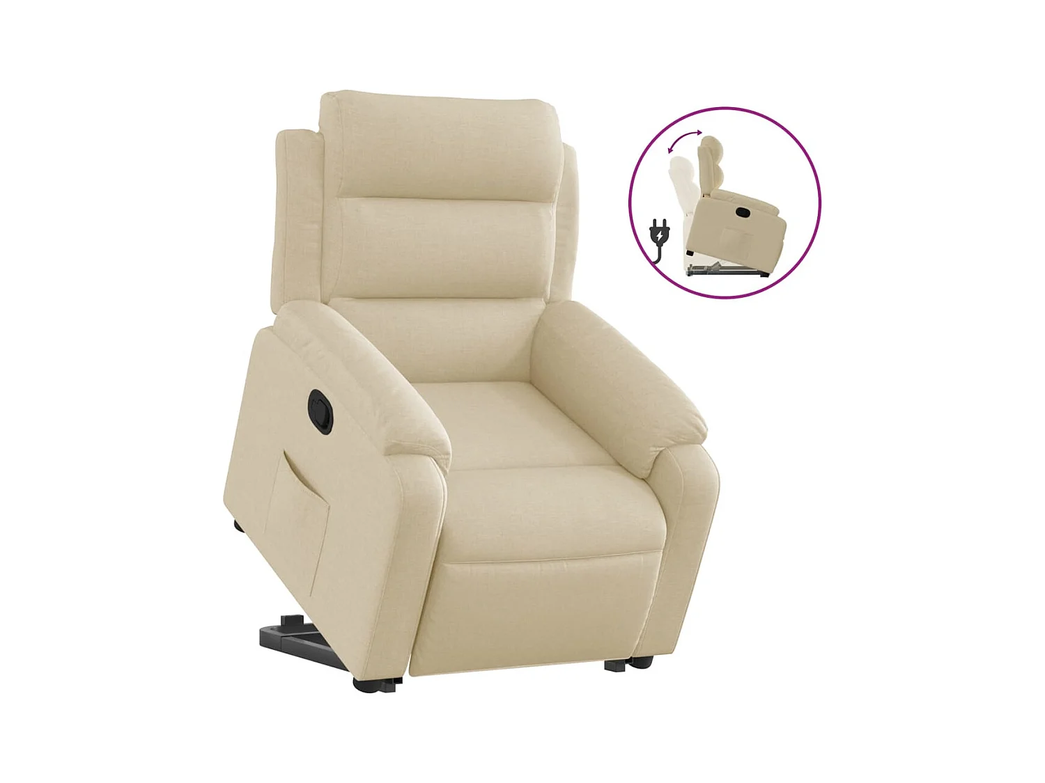 Sillón de relax | Sillón reclinable elevable de tela color crema SHL5155