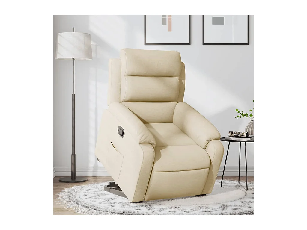 Sillón de relax | Sillón reclinable elevable de tela color crema SHL5155