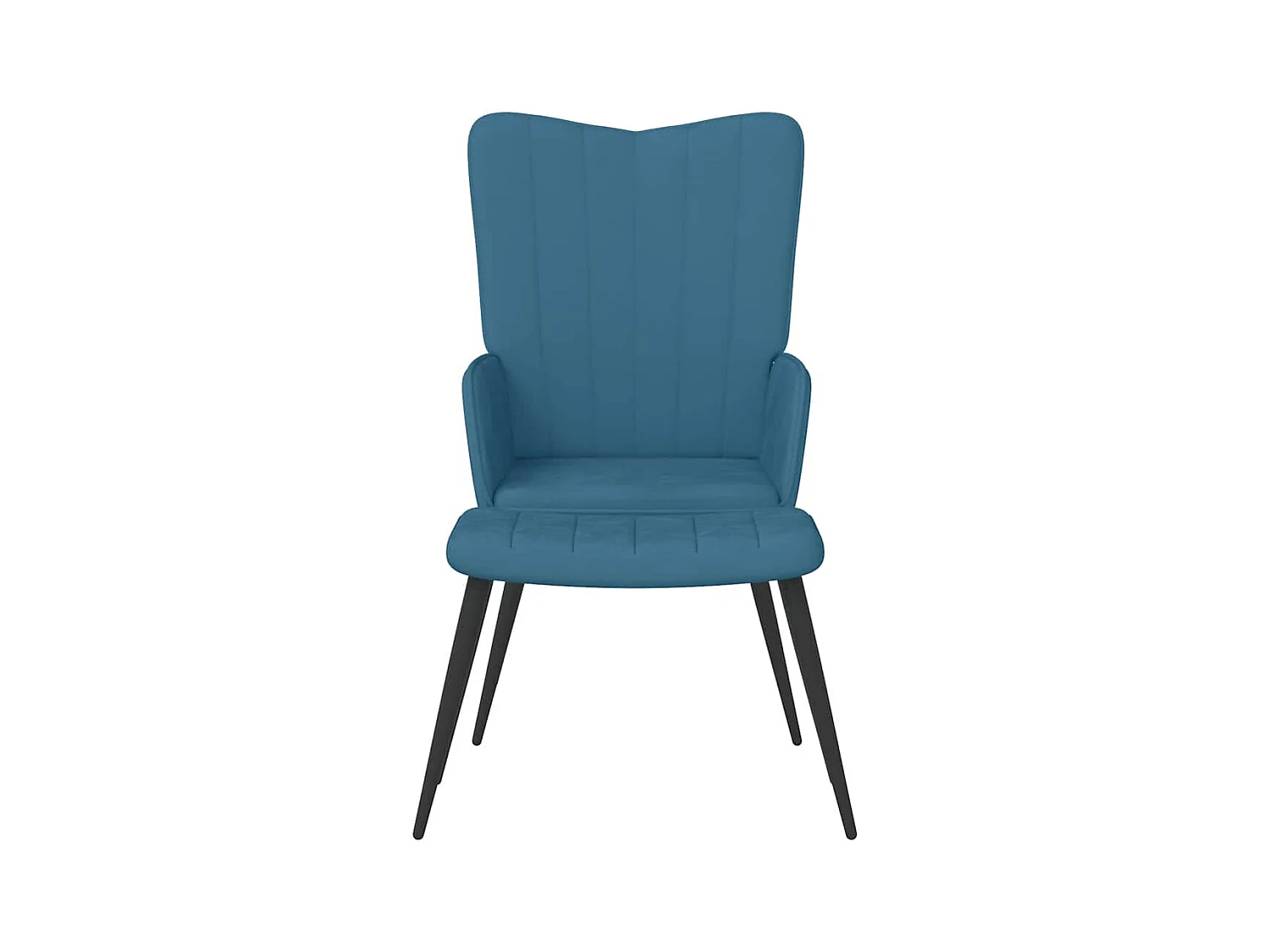 Chaise de relaxation moderne avec tabouret-Fauteuil de Salon Bleu Velours SHL1665