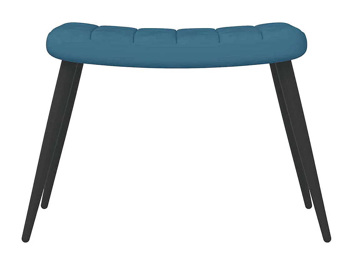 Chaise de relaxation moderne avec tabouret-Fauteuil de Salon Bleu Velours SHL1665