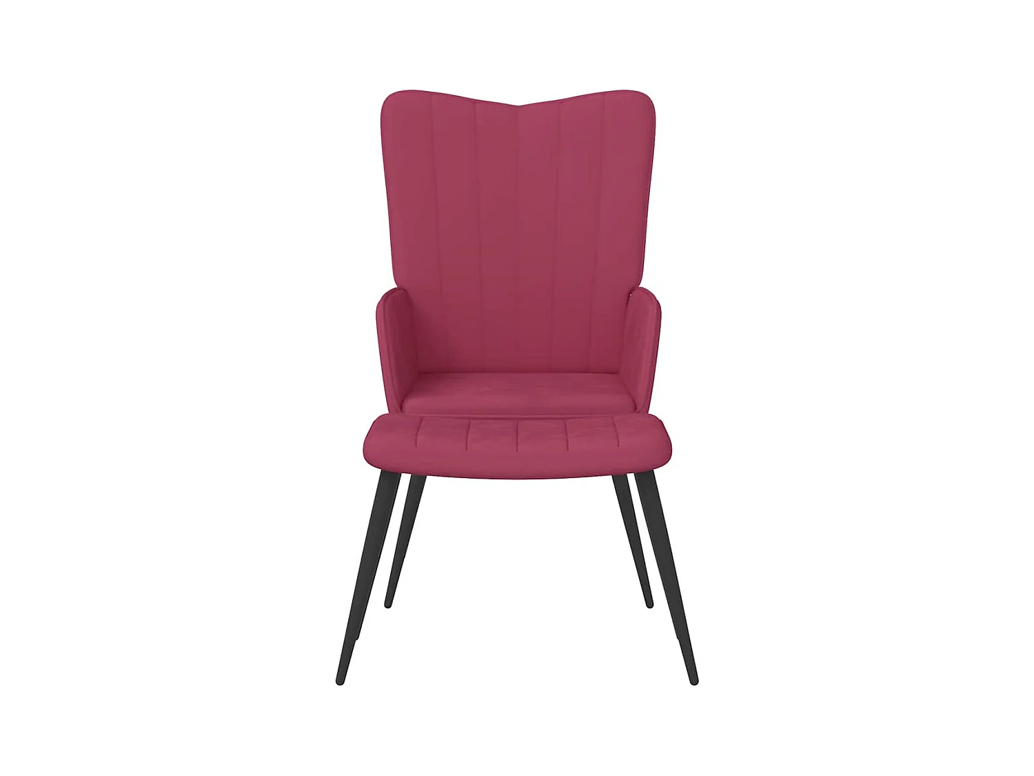 Sillón de relax | Silla de relax con taburete terciopelo rojo tinto SHL2317