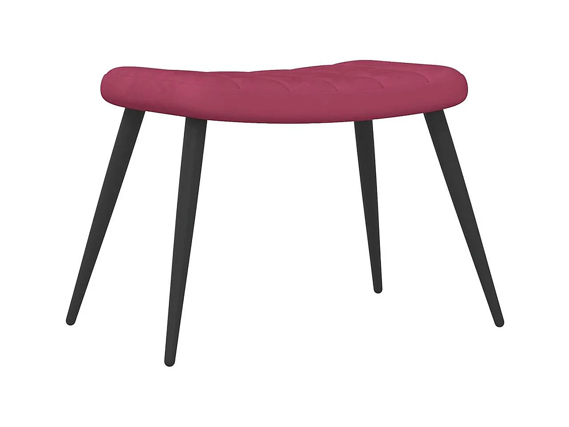 Sillón de relax | Silla de relax con taburete terciopelo rojo tinto SHL2317