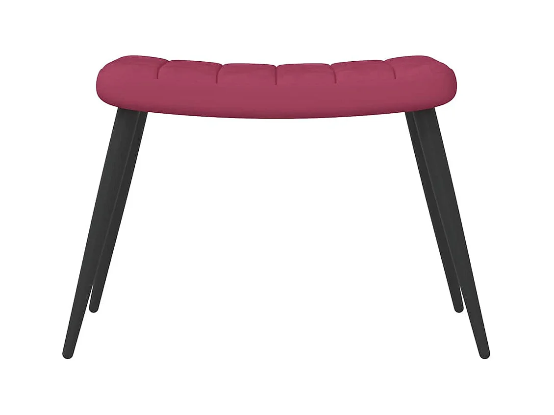 Sillón de relax | Silla de relax con taburete terciopelo rojo tinto SHL2317