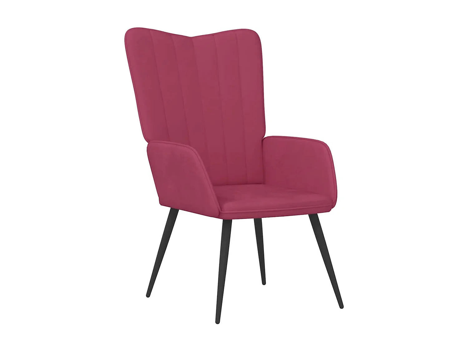Relaxsessel mit Hocker | Lounge Sessel Weinrot Samt SHL12958