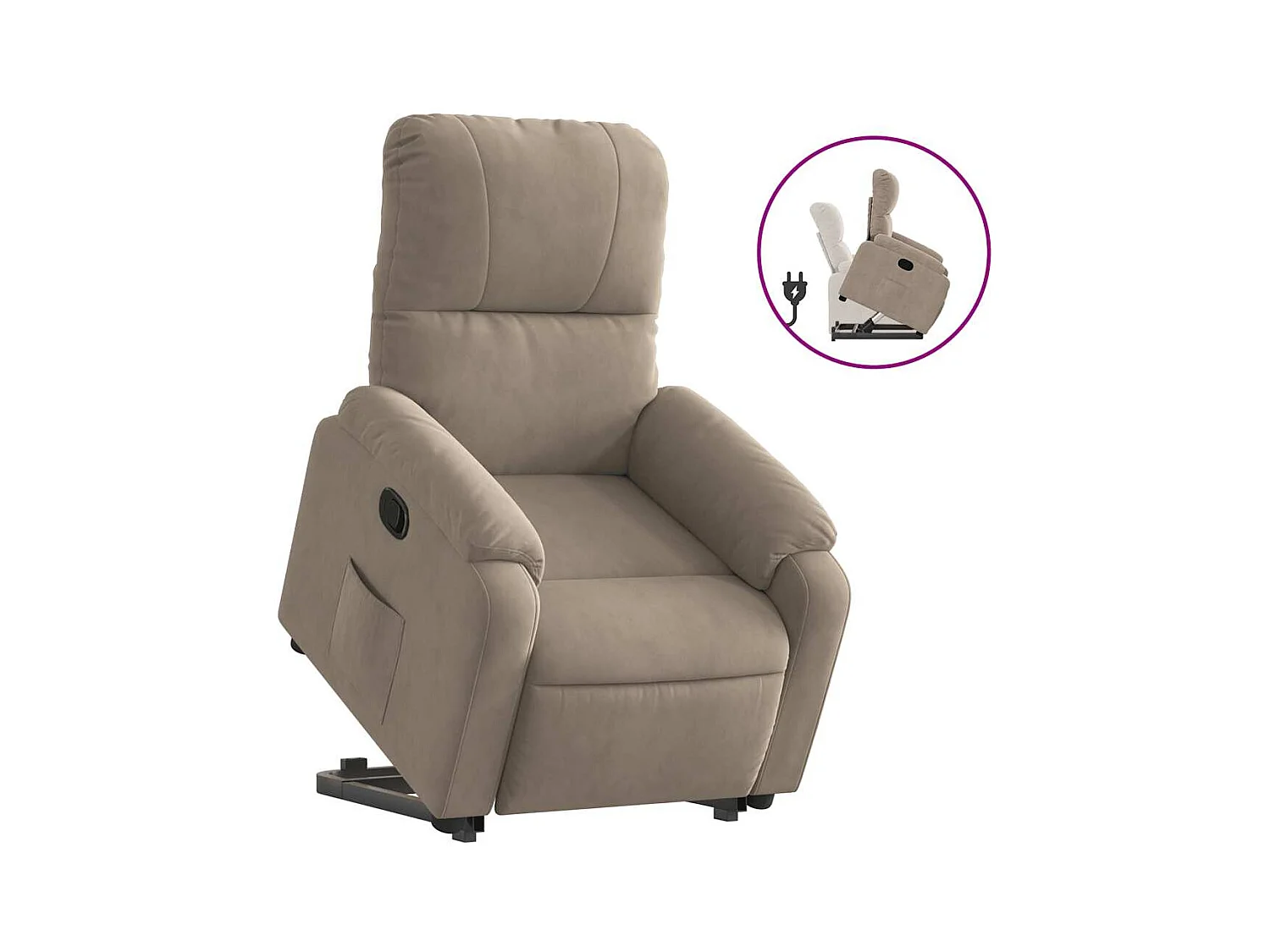 Fauteuil inclinable-Chaise de relax-Fauteuil salon taupe tissu microfibre SHL3082
