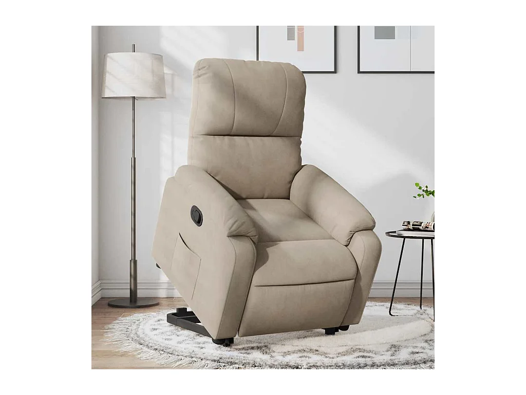 Sillón de relax | Sillón reclinable elevable tela de microfibra gris taupe SHL7646