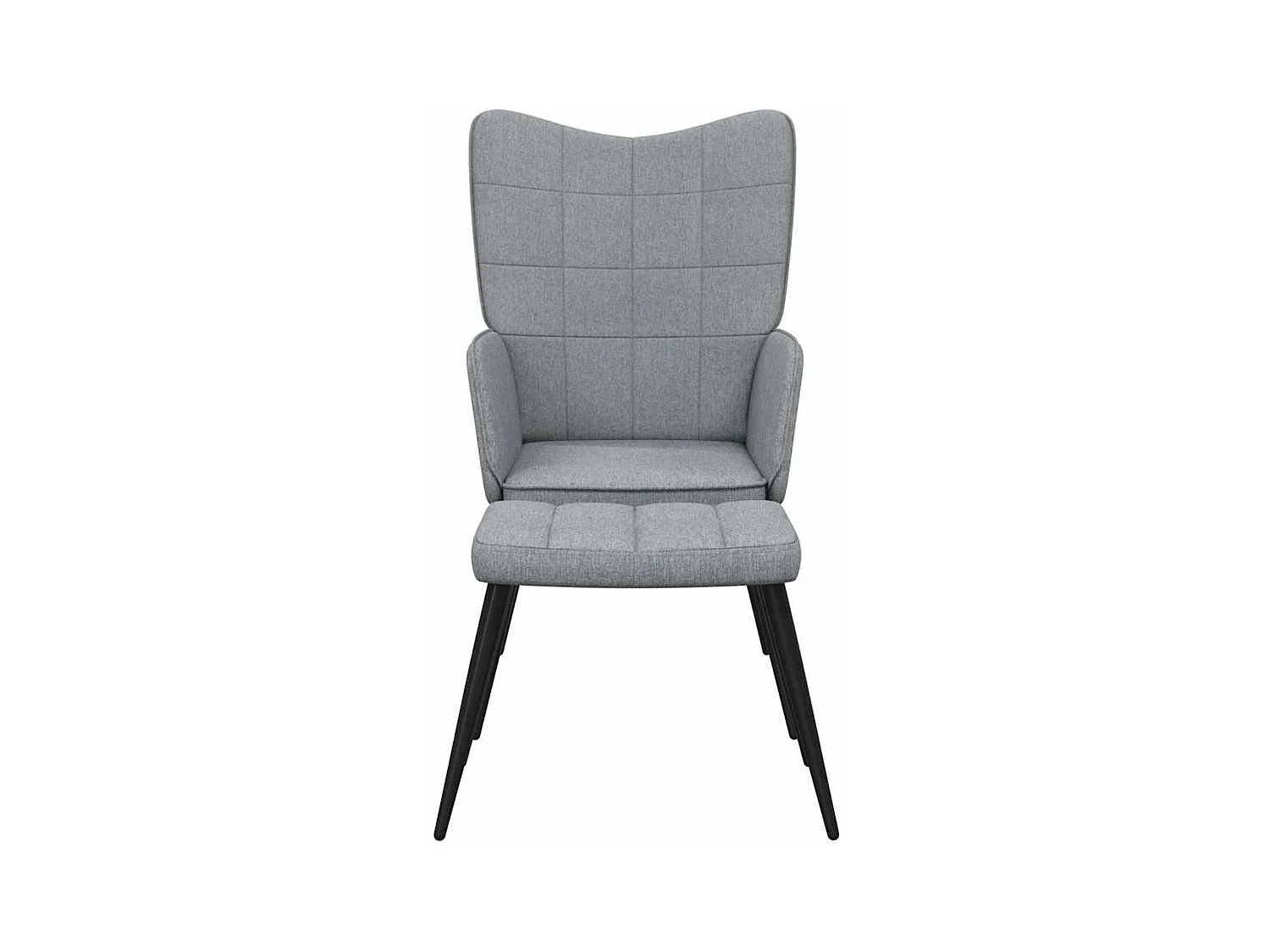Silla de relajación | Sillón de relax con reposapiés tela gris claro SHL7151
