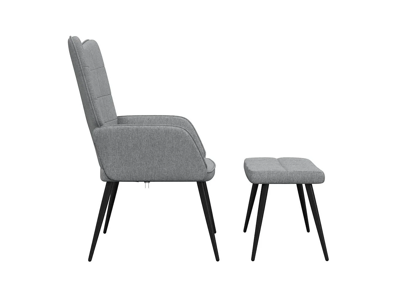 Silla de relajación | Sillón de relax con reposapiés tela gris claro SHL7151