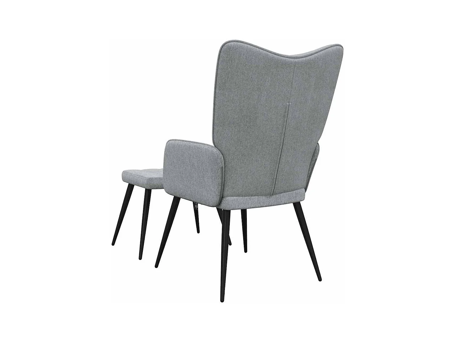 Silla de relajación | Sillón de relax con reposapiés tela gris claro SHL7151