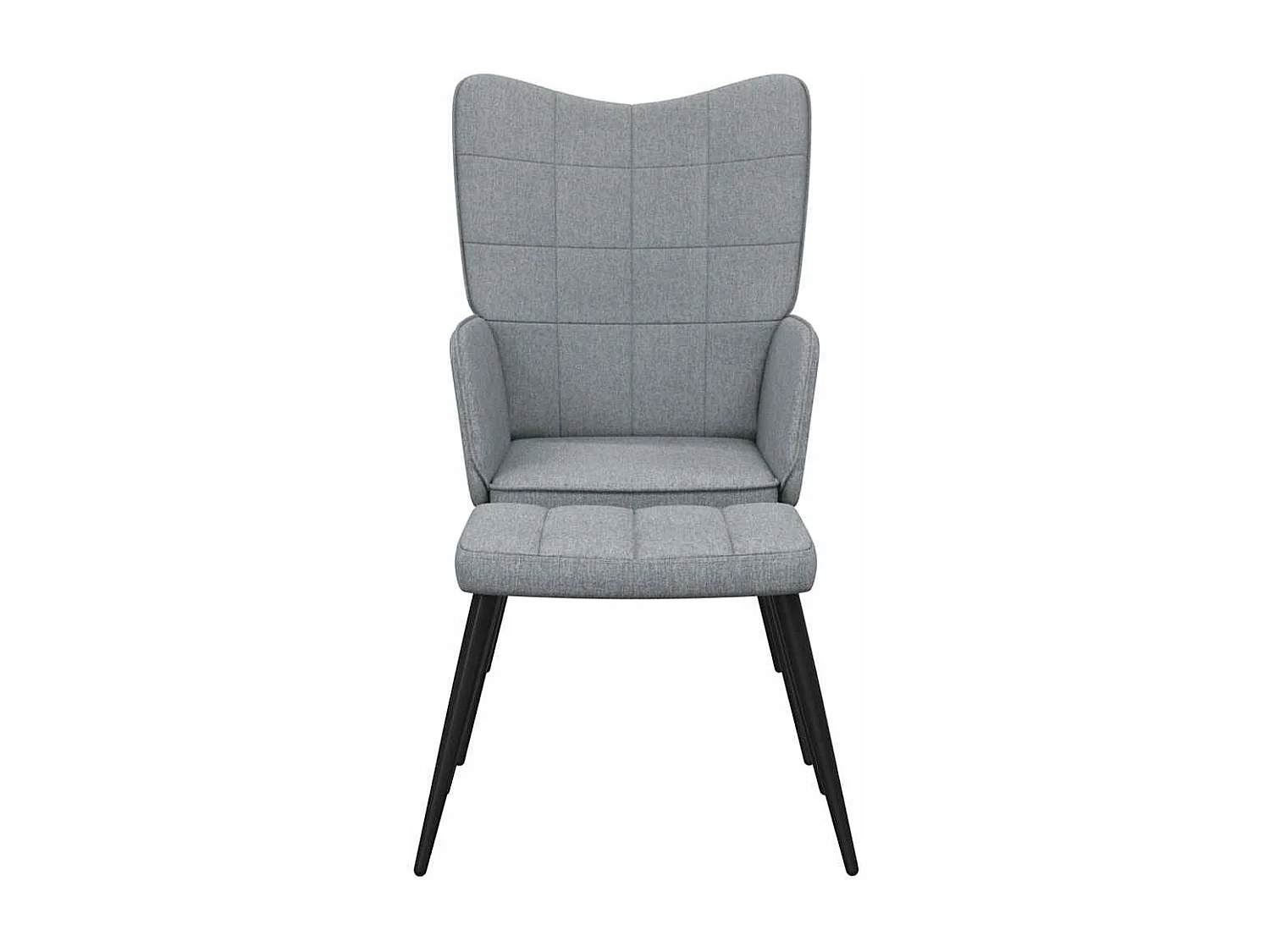 Relaxsessel mit Hocker | Lounge Sessel Hellgrau Stoff SHL16395