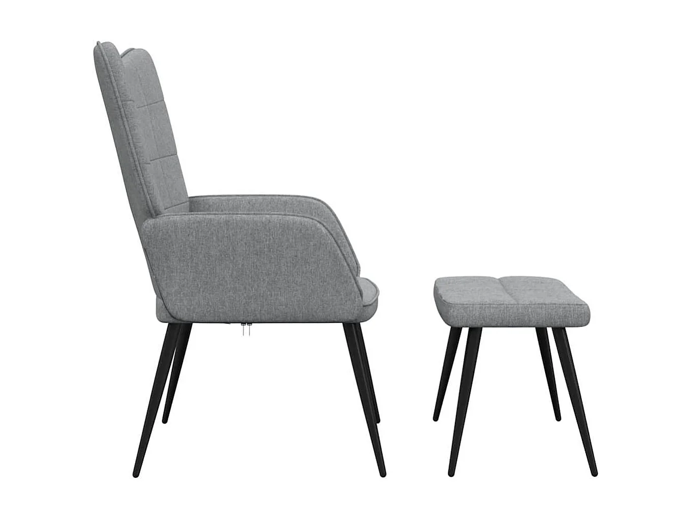 Relaxsessel mit Hocker | Lounge Sessel Hellgrau Stoff SHL16395