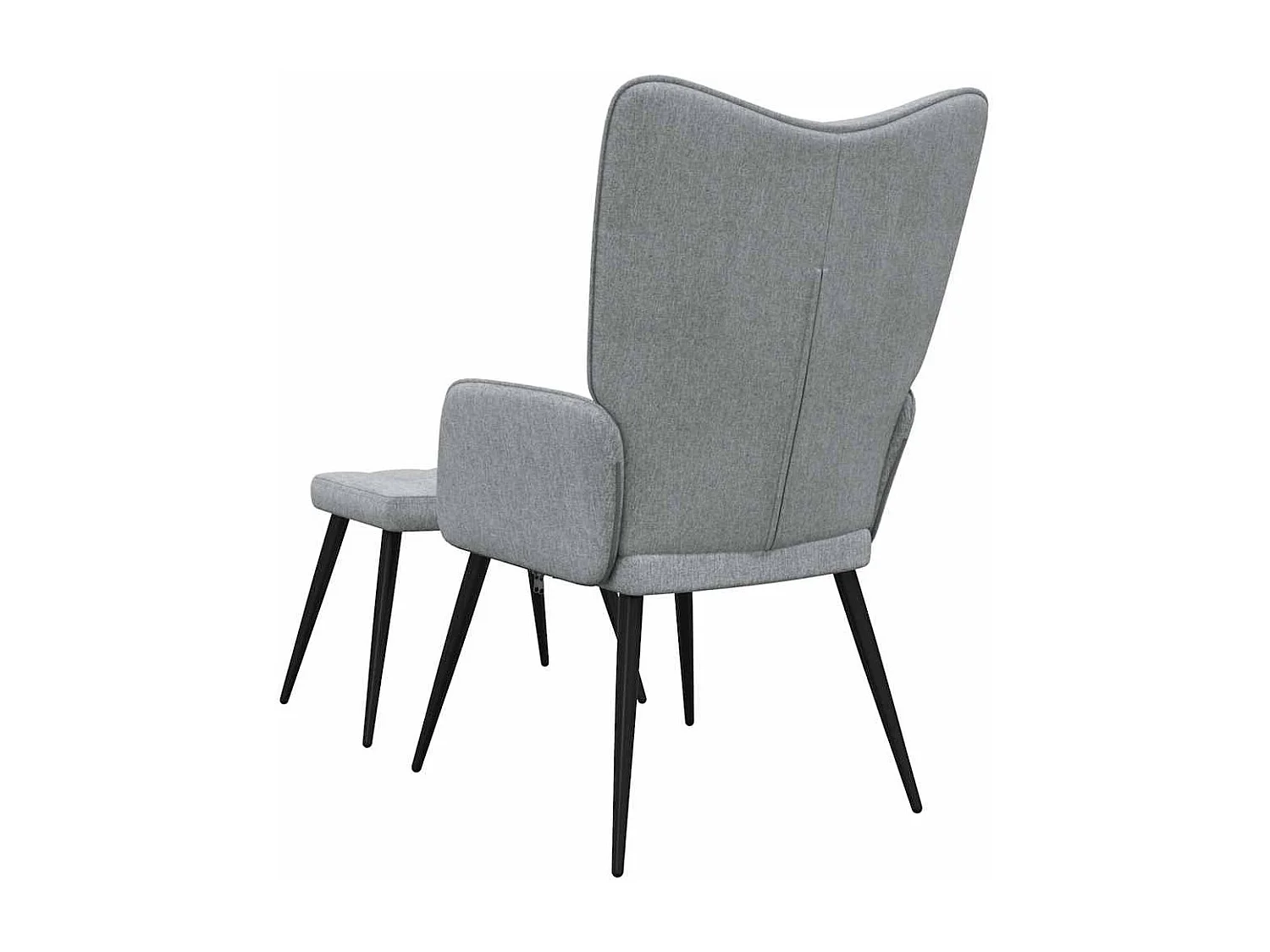 Relaxsessel mit Hocker | Lounge Sessel Hellgrau Stoff SHL16395