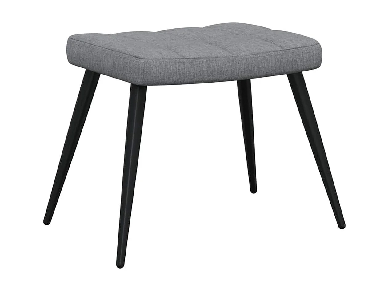 Relaxsessel mit Hocker | Lounge Sessel Hellgrau Stoff SHL16395