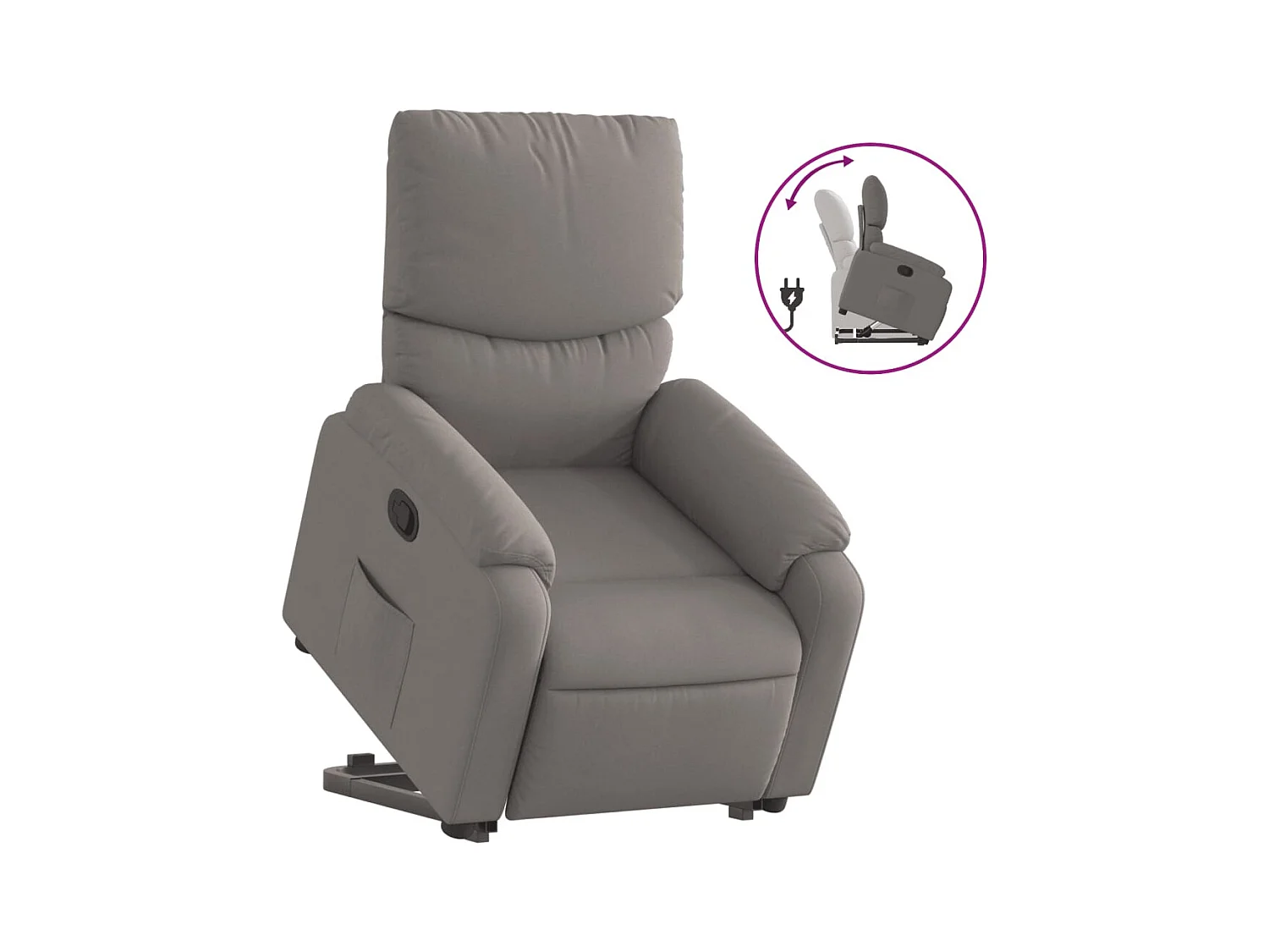 Sillón de relax | Silla | Sillón reclinable elevable tela gris taupe SHL3413