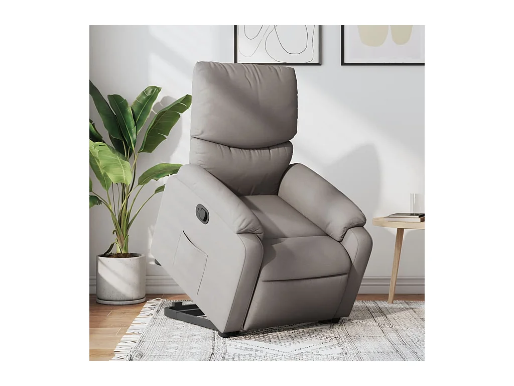 Sillón de relax | Silla | Sillón reclinable elevable tela gris taupe SHL3413