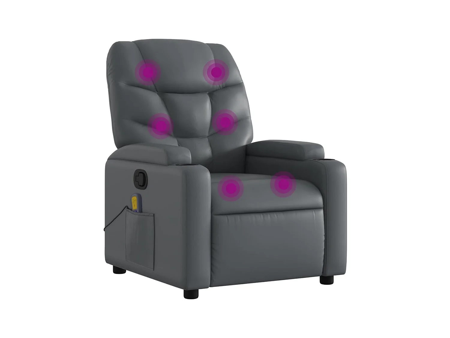 Fauteuil inclinable-Chaise de relax-Fauteuil de Massage gris similicuir SHL2872