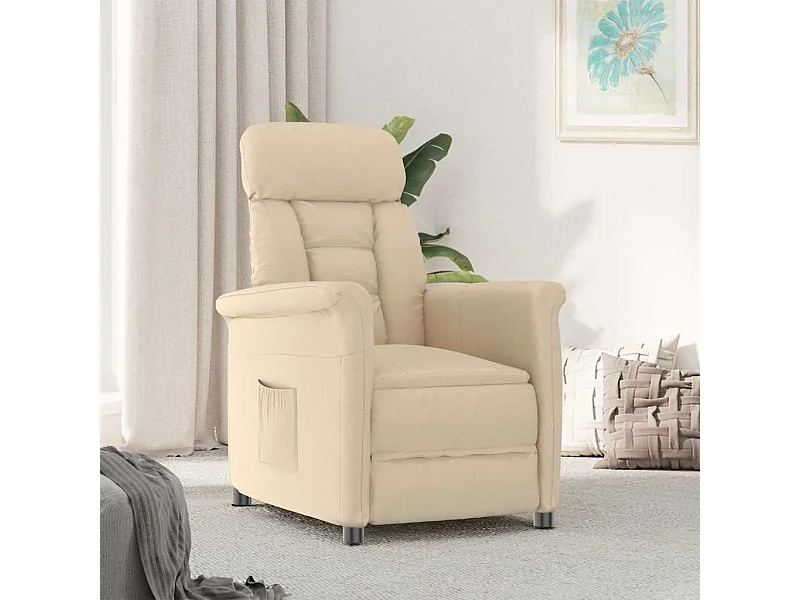 Fauteuil | Relaxstoel Crème Crème 70.5 x 96.5 x 95 cm Stof en metaal