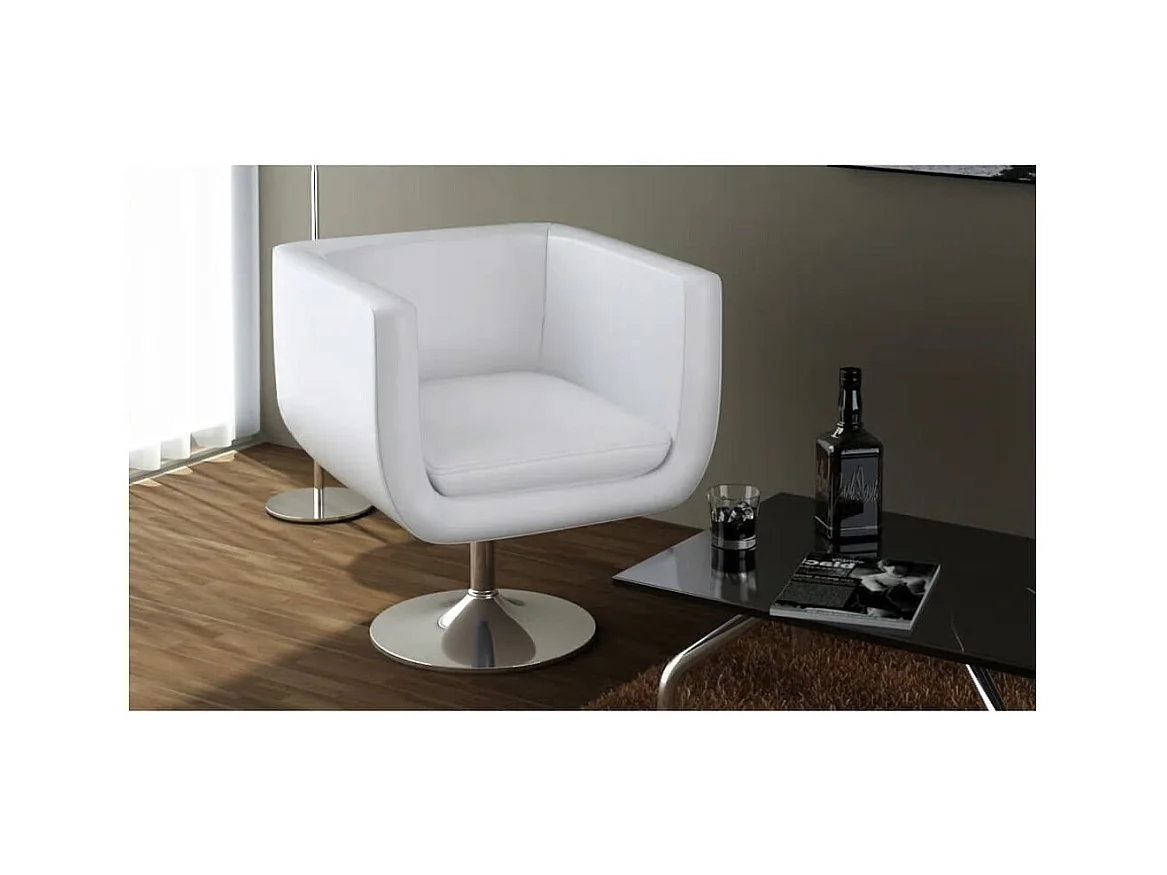 Taburetes de cocina 2 unidades cuero artificial blanco SHL6421