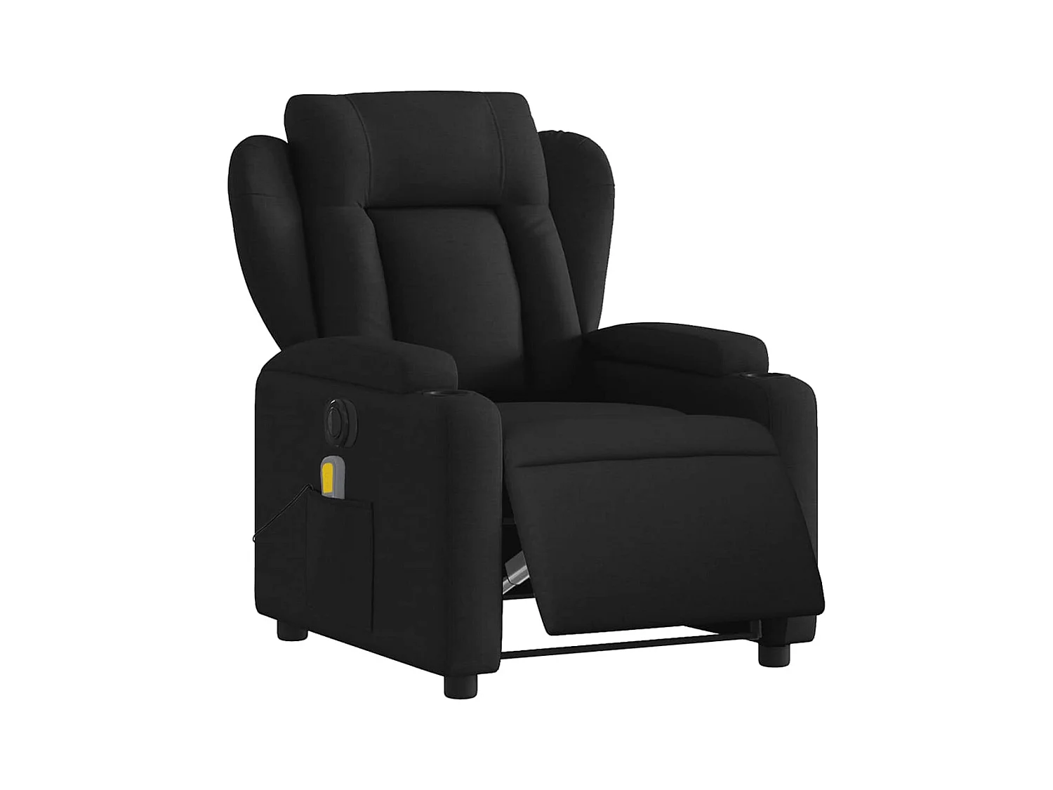 Poltrona reclinável de massagens elétrica tecido preto SHL881351