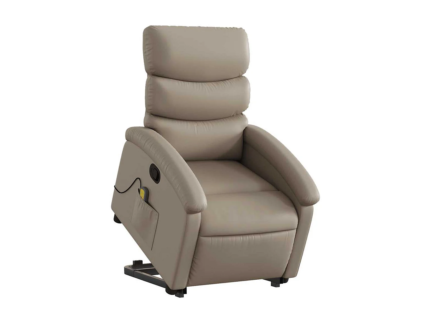 Poltrona massagens reclinável elevatória couro art. cappuccino SHL216908